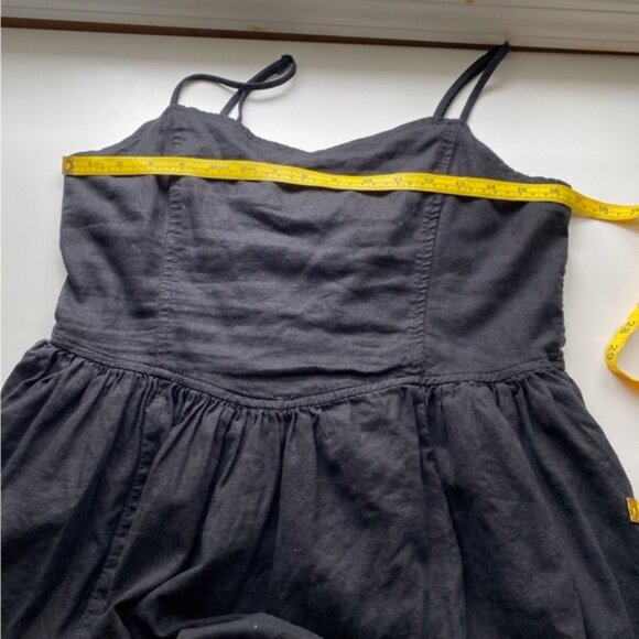 Aerie 2023 Love Of Linen Blend Mini Dress Woman Large Black Pockets Smocking - Picture 13 of 16